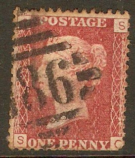 Great Britain 1858 1d Red - Plate 119. SG44.